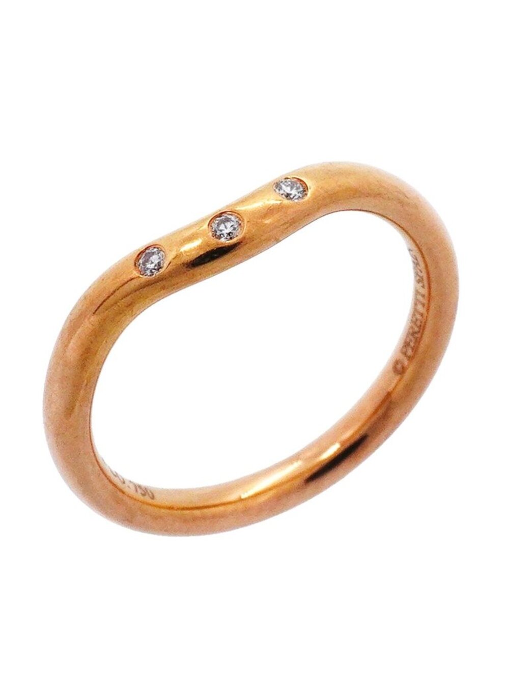 Tiffany & Co Ring Curved Band 18k Pink Gold Diamond